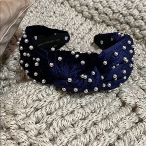 Lele Sadoughi x J. Crew Velvet Pearl Headband